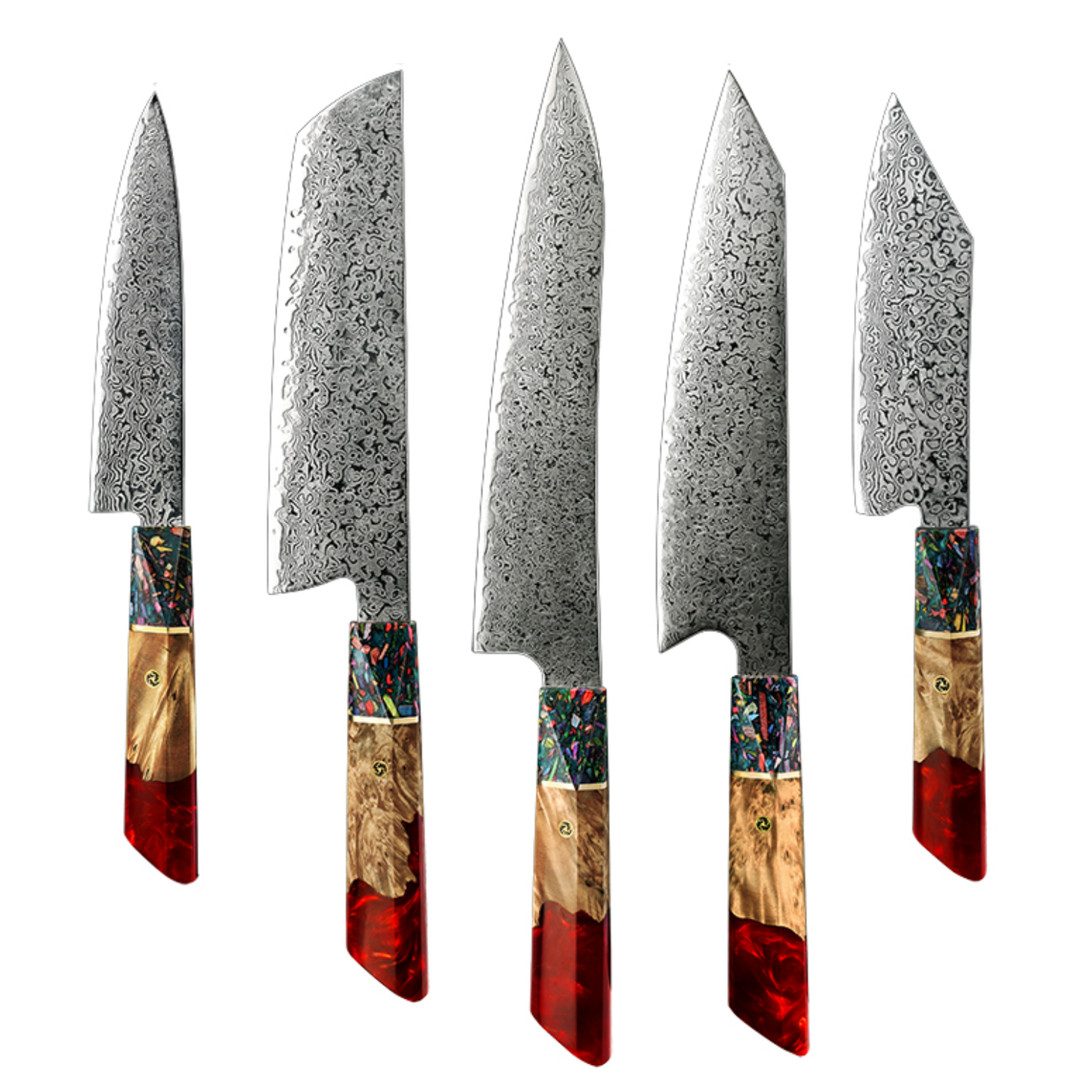 Japanse messenset 'Kanazawa' (5-delig) van Damascus staal