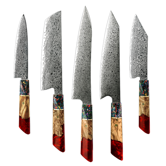 Japanse messenset 'Kanazawa' (5-delig) van Damascus staal